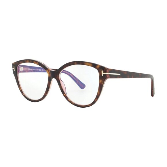 NEW TOM FORD FT5954-B/S 056 EYEGLASSES TF5954-B 056 HAVANA WOMEN SQUARE EYEWEAR - Picture 1 of 3